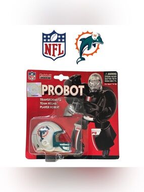 SEALED VINTAGE MIAMI DOLPHINS TRANSFORMING HELMET NFL PROBOT FOOTBALL 2000